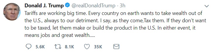 Donald Trump tariffs tweet