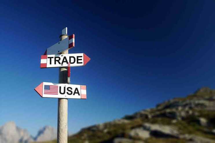 USA and trade war concept
