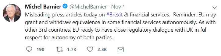 Michel Barnier Brexit tweet