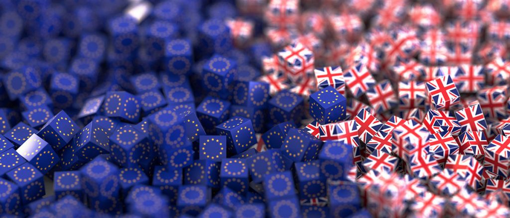 Europe and United Kingdom political and economic relationship, 3d rendering background, Brexit concepts